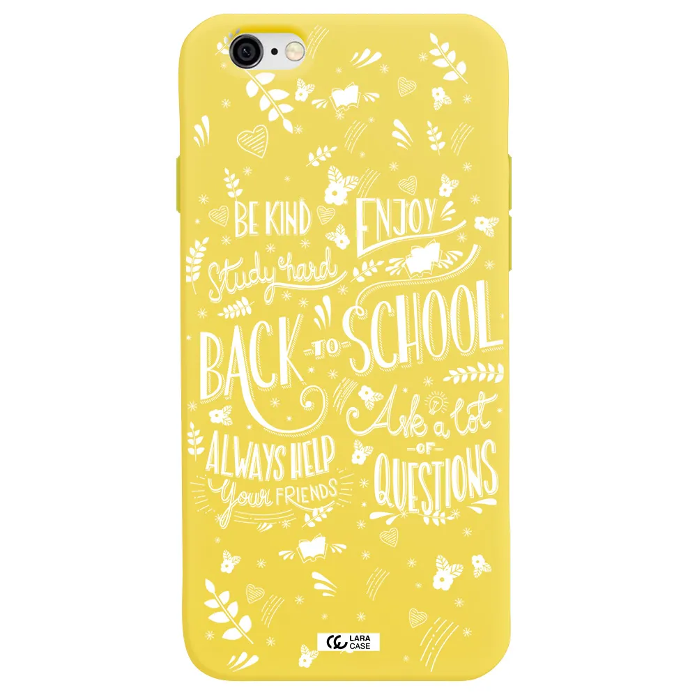 Back To School Apple iPhone 6 Silicone canary yellow Case