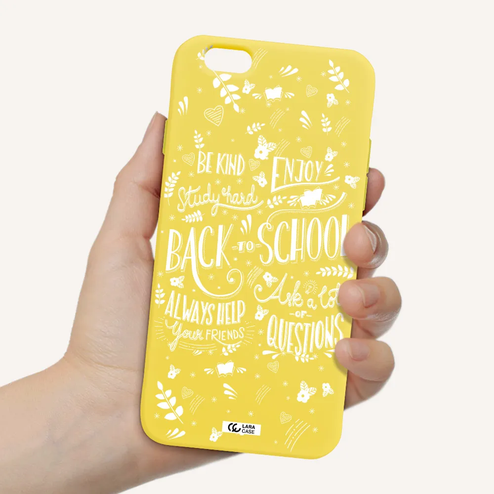 Back To School Apple iPhone 6 Silicone canary yellow Case