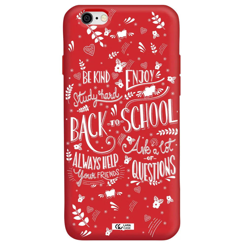 Back To School Apple iPhone 6 Silicone Imperial Red Case