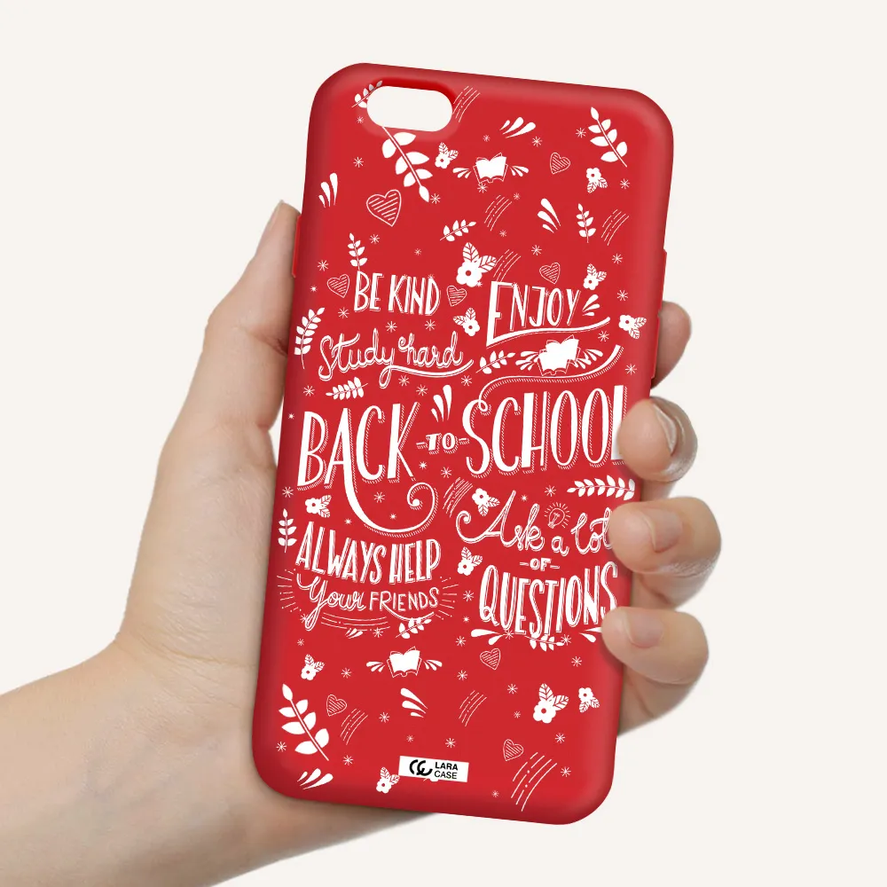 Back To School Apple iPhone 6 Silicone Imperial Red Case