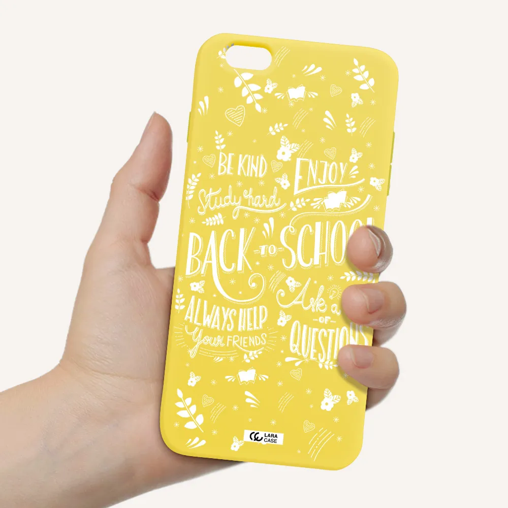 Back To School Apple iPhone 6S Silicone canary yellow Case