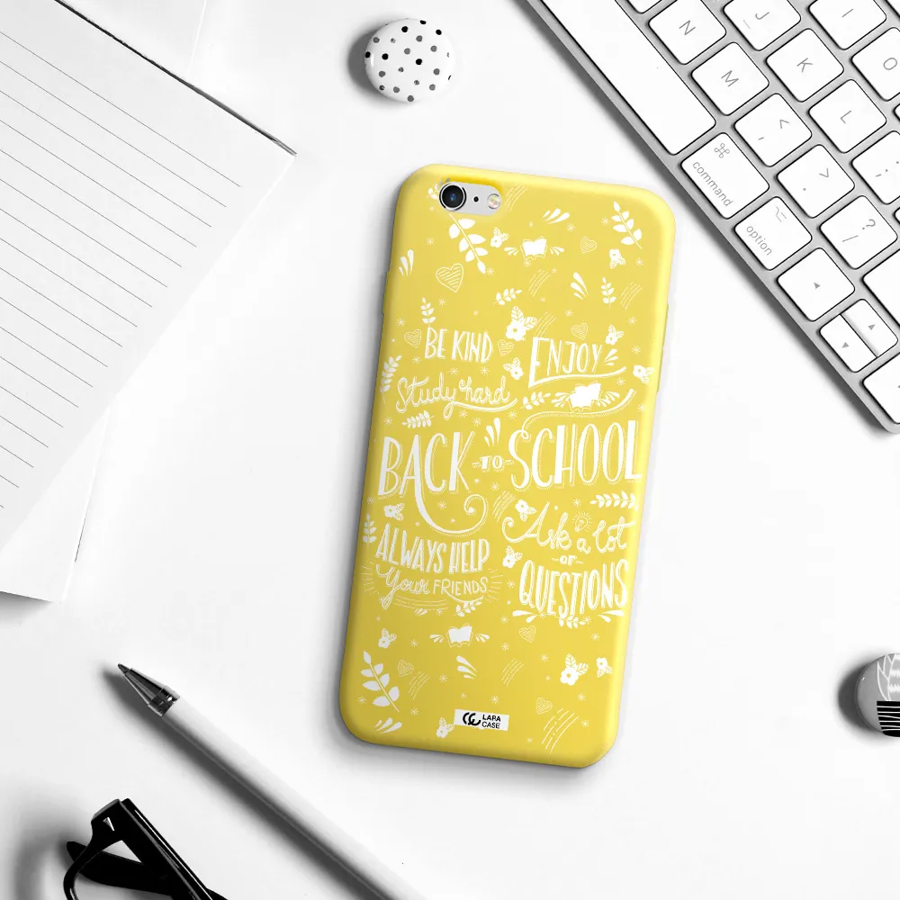 Back To School Apple iPhone 6S Silicone canary yellow Case