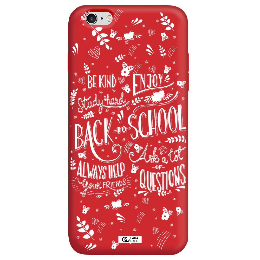 Back To School Apple iPhone 6S Silicone Imperial Red Case