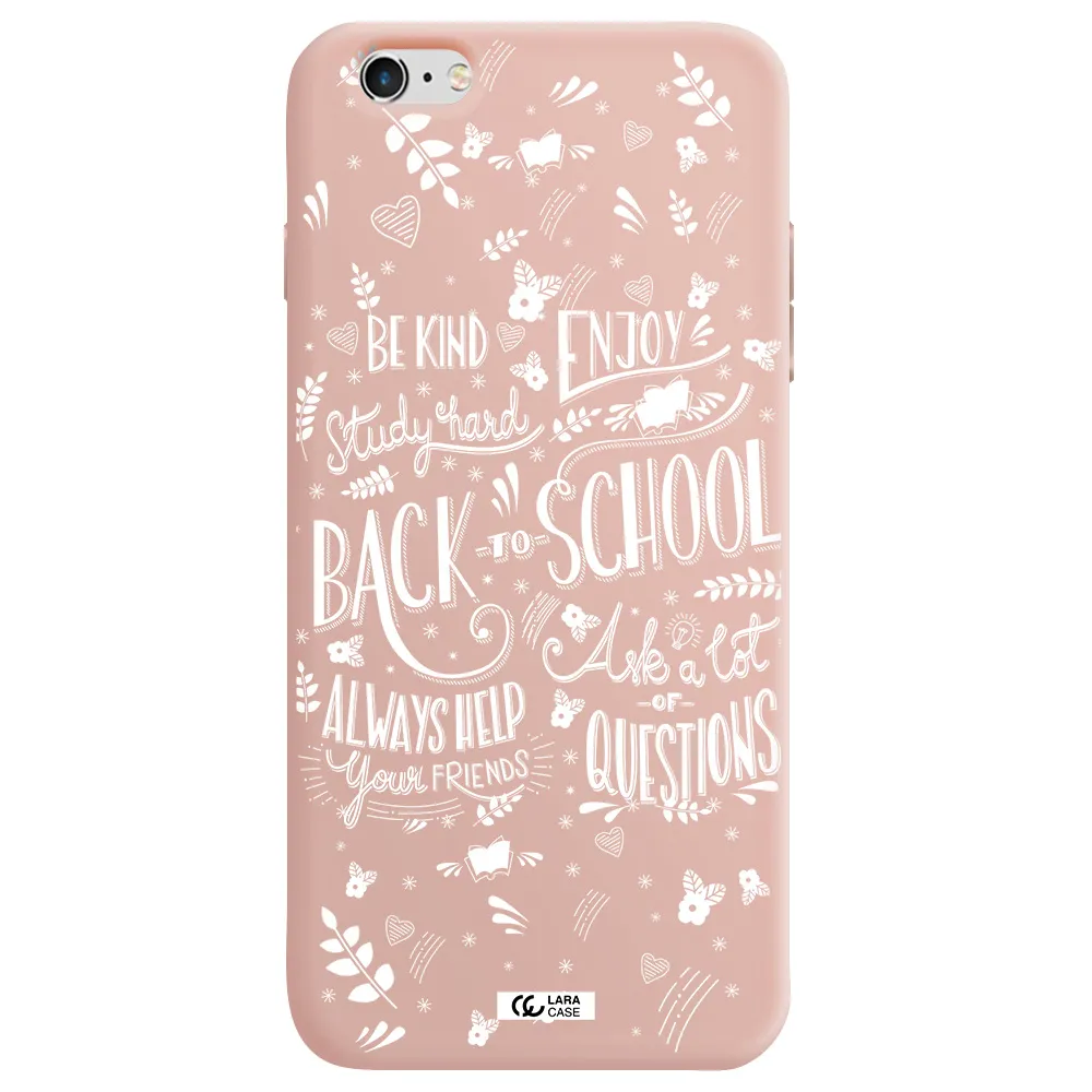 Back To School Apple iPhone 6S Silicone pastel pink Case
