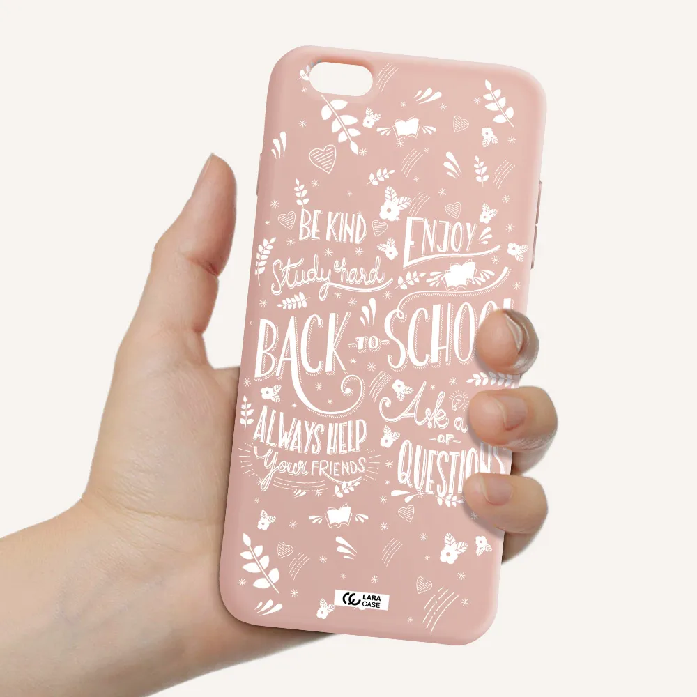 Back To School Apple iPhone 6S Silicone pastel pink Case