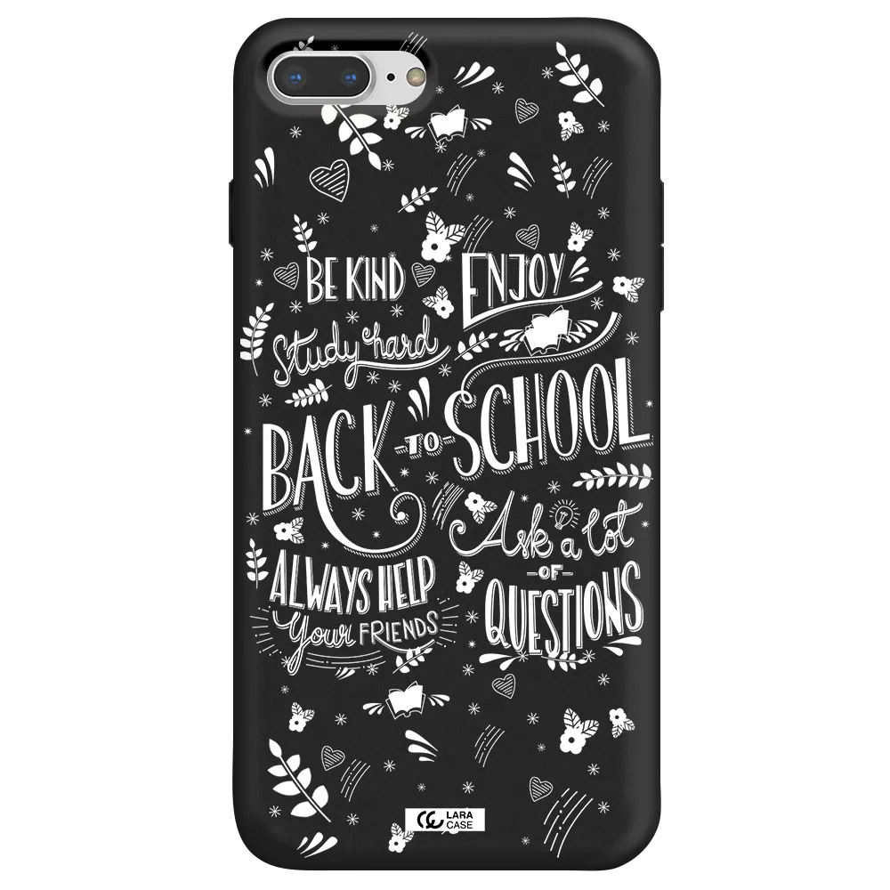 Back To School Apple iPhone 7 plus Silicone black Case