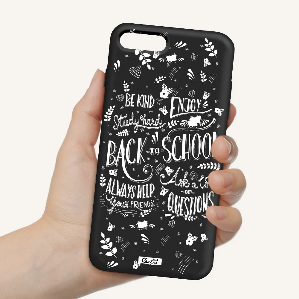 Back To School Apple iPhone 7 plus Silicone black Case