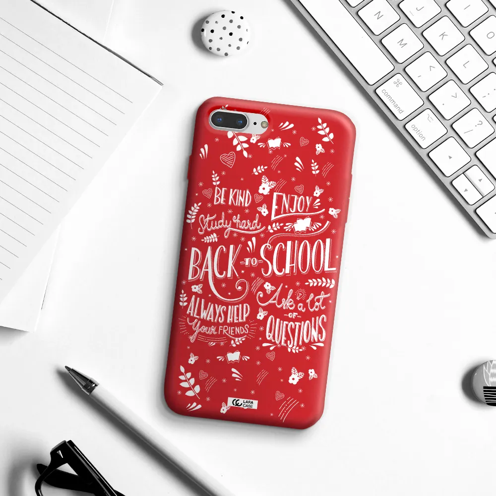 Back To School Apple iPhone 7 plus Silicone Imperial Red Case