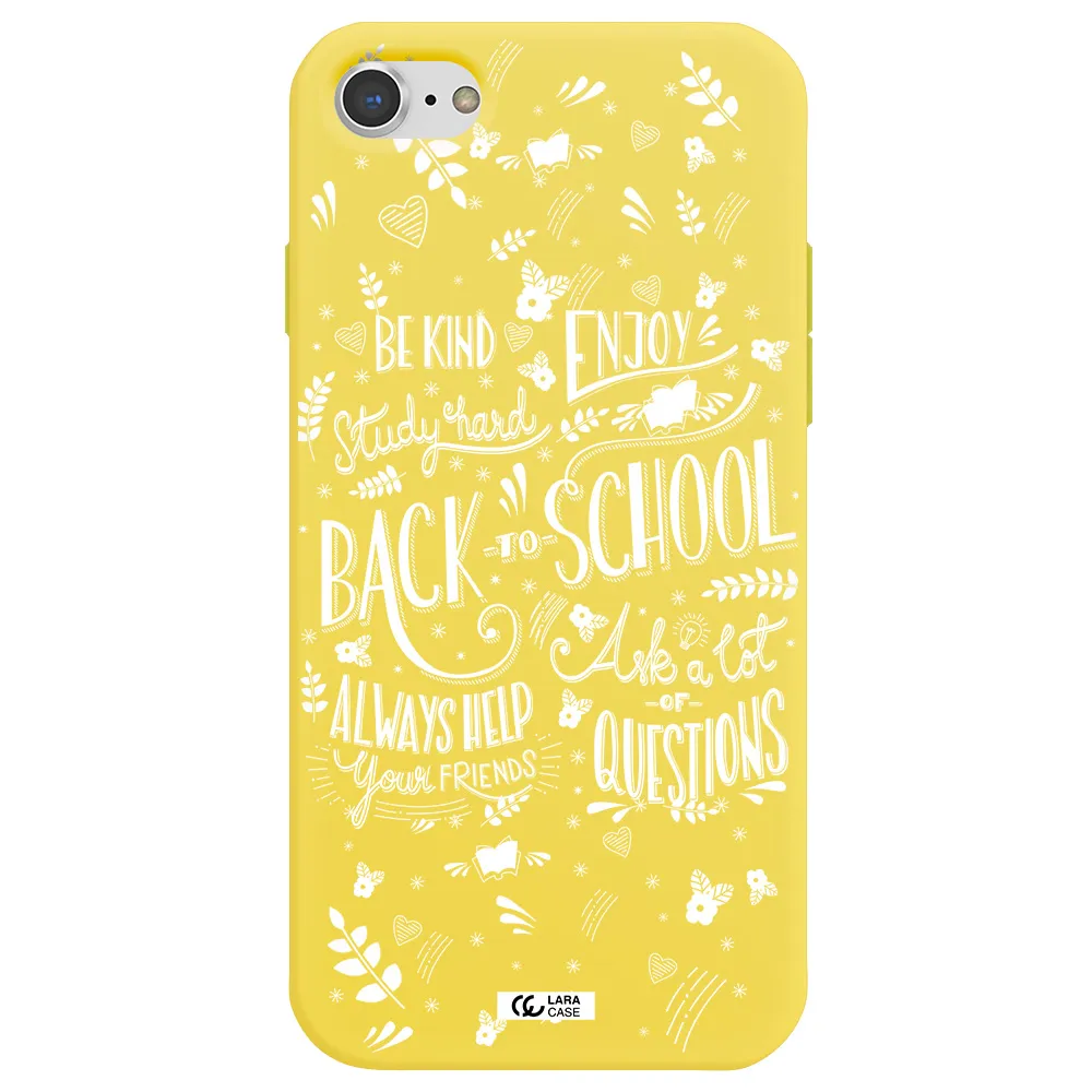 Back To School Apple iPhone 7 Silicone canary yellow Case