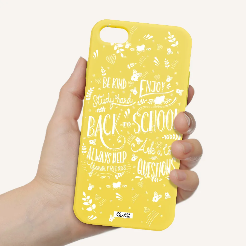 Back To School Apple iPhone 7 Silicone canary yellow Case