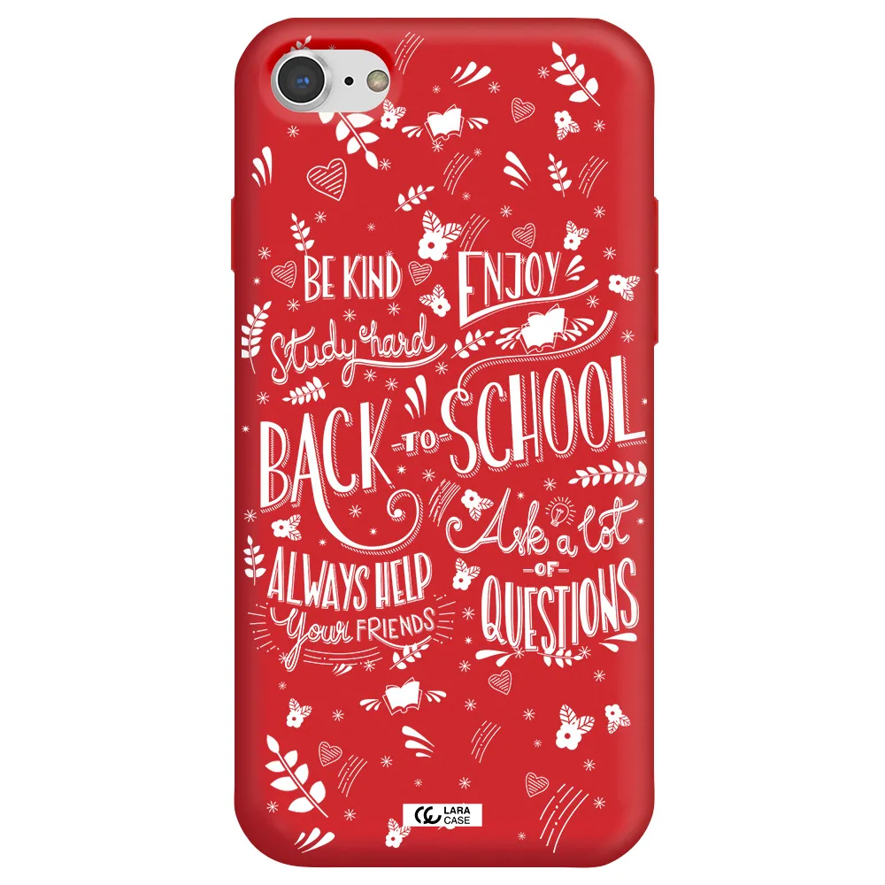 Back To School Apple iPhone 7 Silicone Imperial Red Case