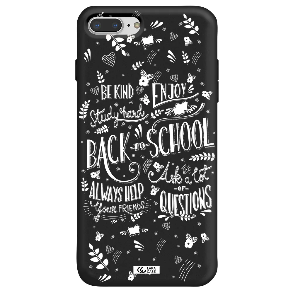 Back To School Apple iPhone 8 plus Silicone black Case