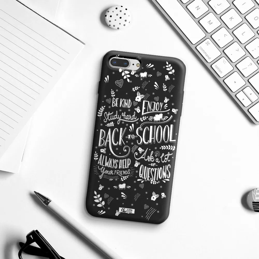 Back To School Apple iPhone 8 plus Silicone black Case