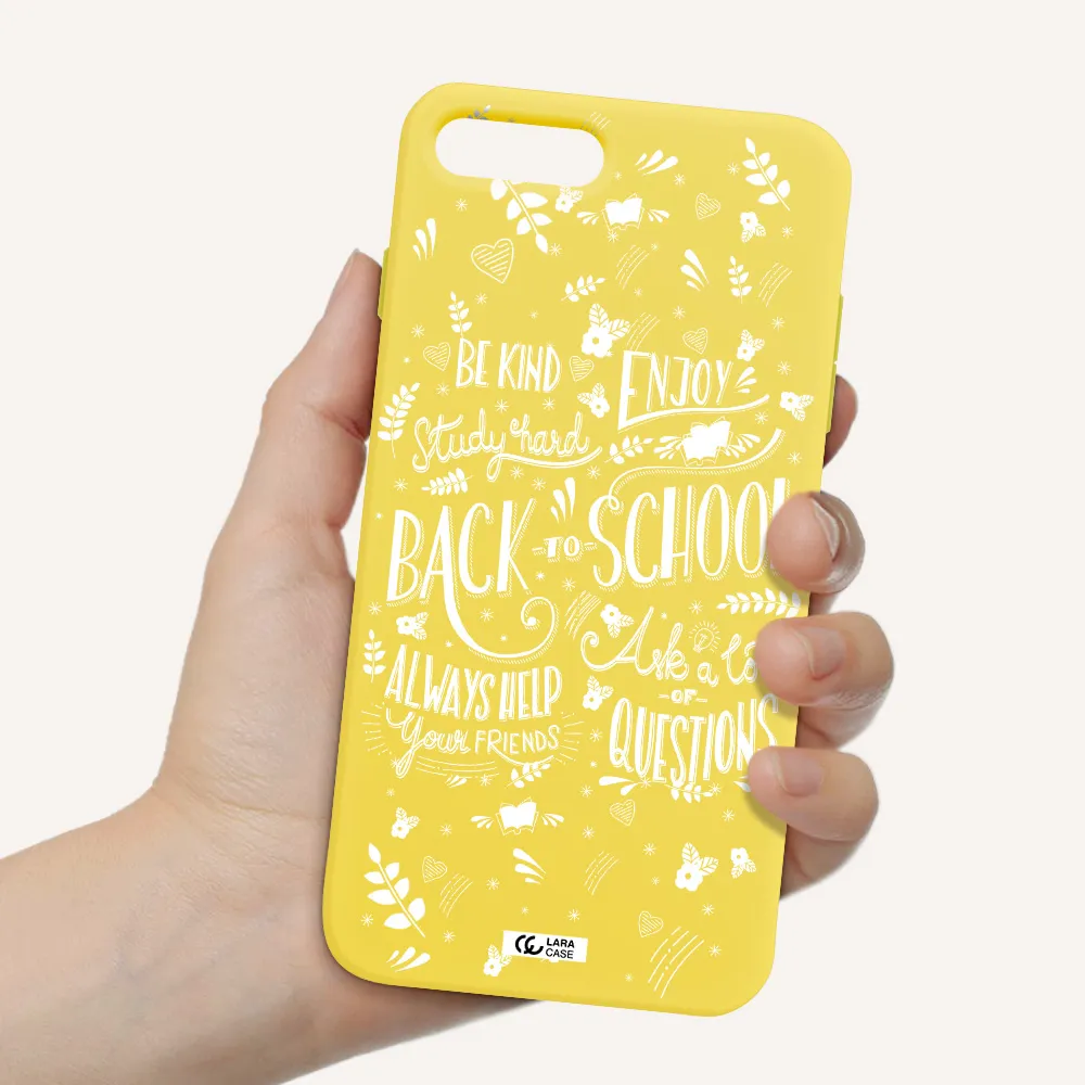 Back To School Apple iPhone 8 plus Silicone canary yellow Case