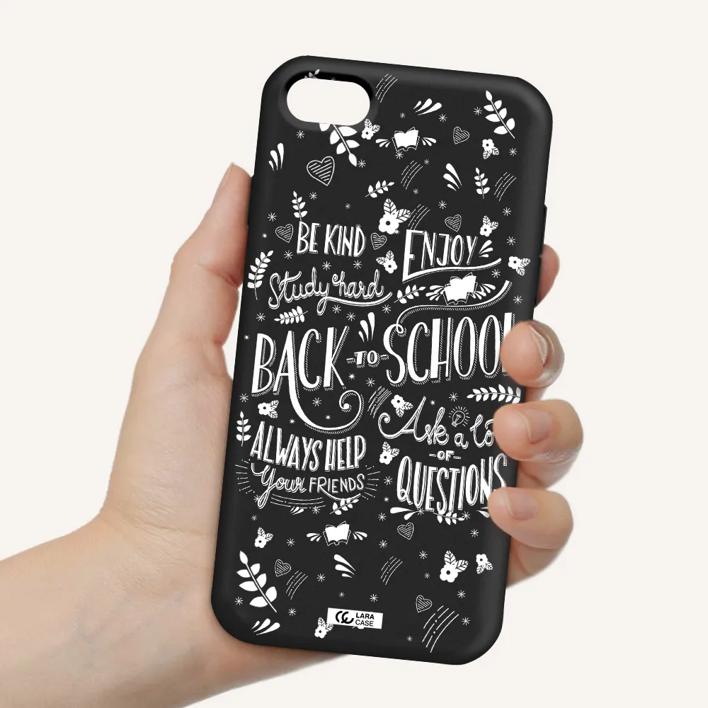 Back To School Apple iPhone 8 Silicone black Case