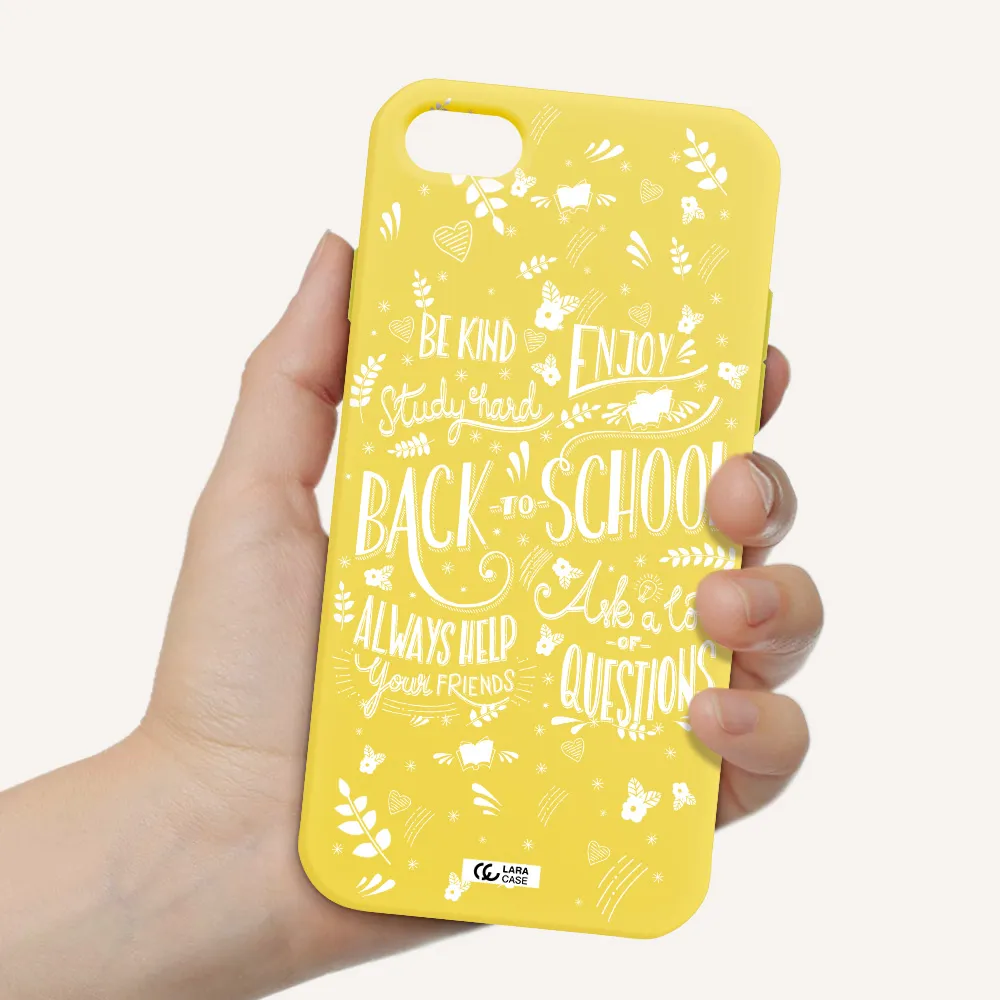 Back To School Apple iPhone 8 Silicone canary yellow Case