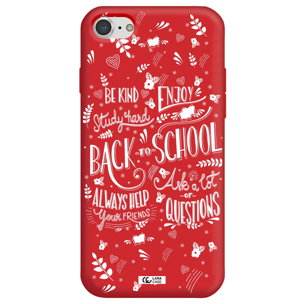 Back To School Apple iPhone 8 Silicone Imperial Red Case
