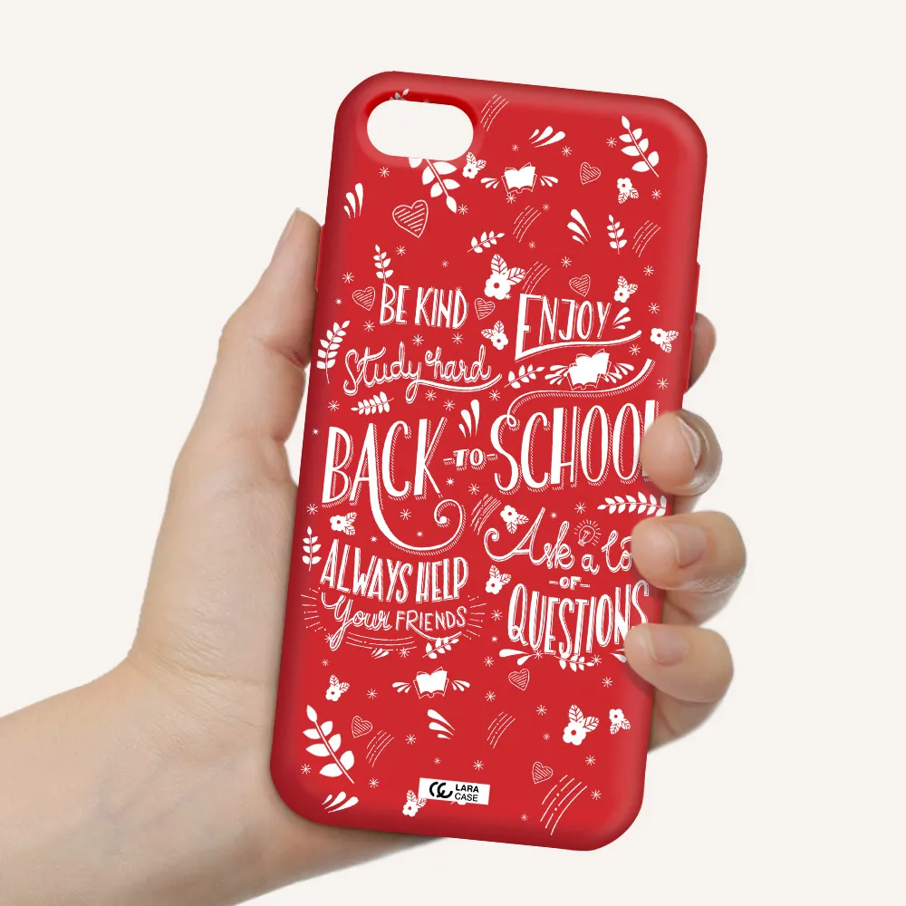 Back To School Apple iPhone 8 Silicone Imperial Red Case
