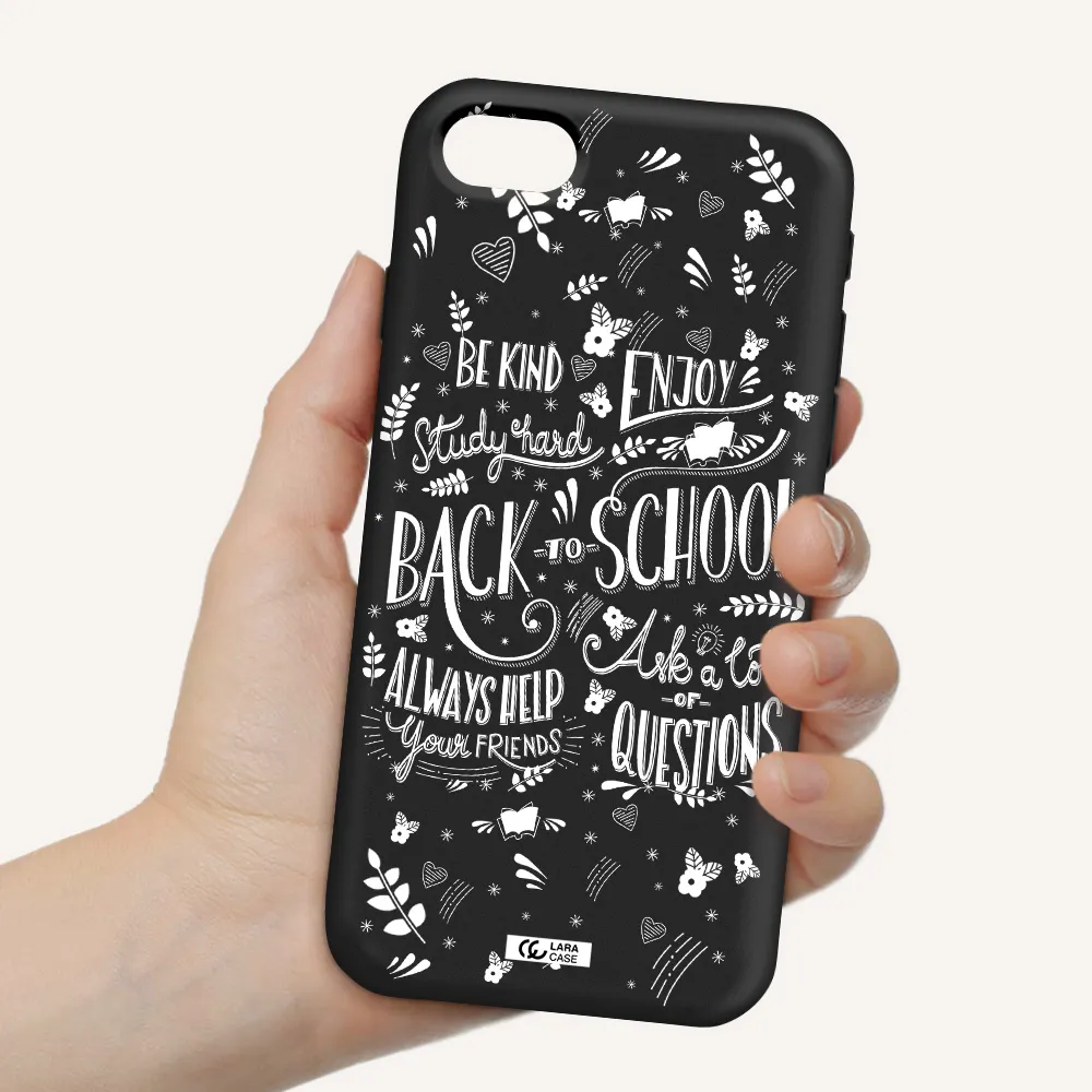 Back To School Apple iPhone se 2020 Silicone black Case