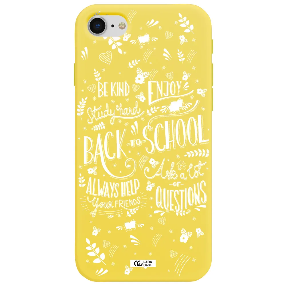 Back To School Apple iPhone se 2020 Silicone canary yellow Case