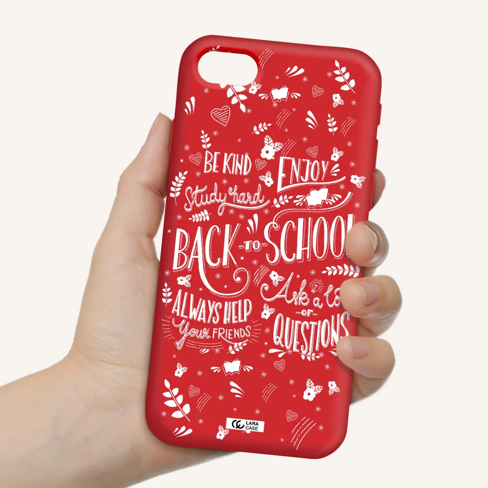 Back To School Apple iPhone se 2020 Silicone Imperial Red Case