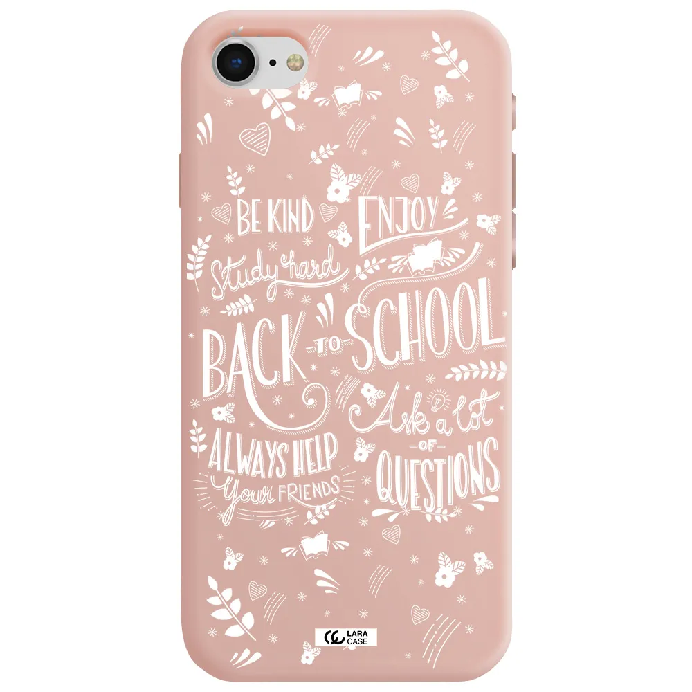 Back To School Apple iPhone se 2020 Silicone pastel pink Case