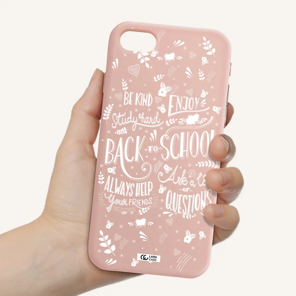 Back To School Apple iPhone se 2020 Silicone pastel pink Case