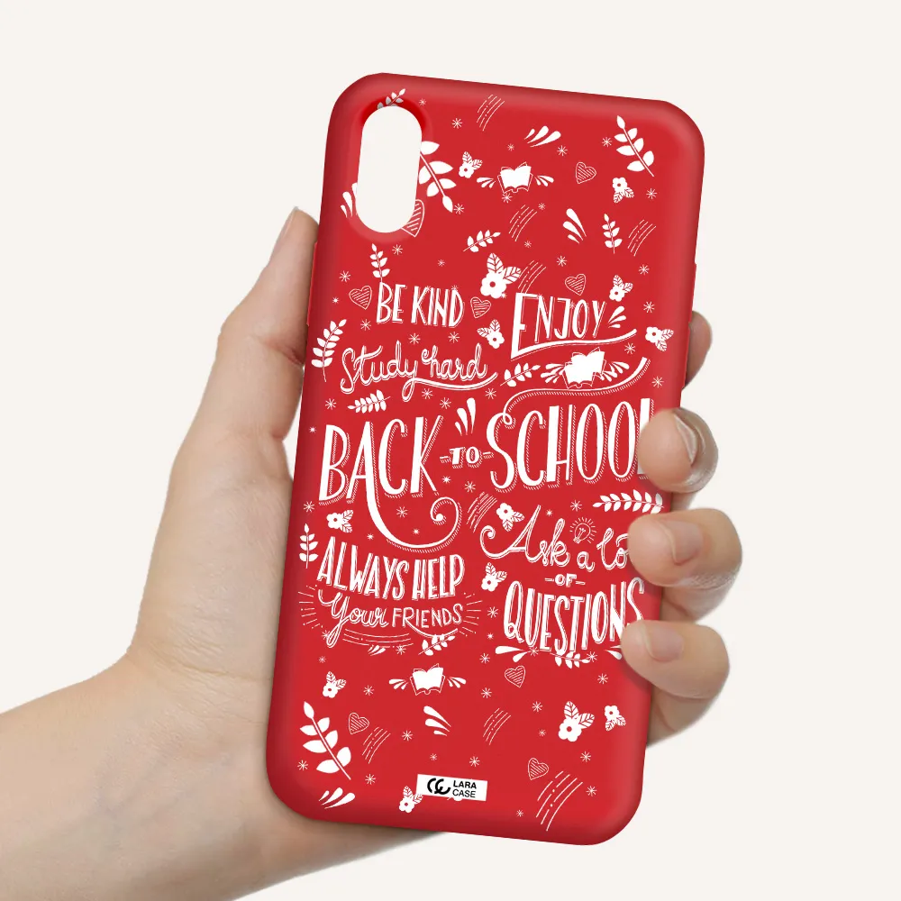 Back To School Apple iPhone X Silicone Imperial Red Case