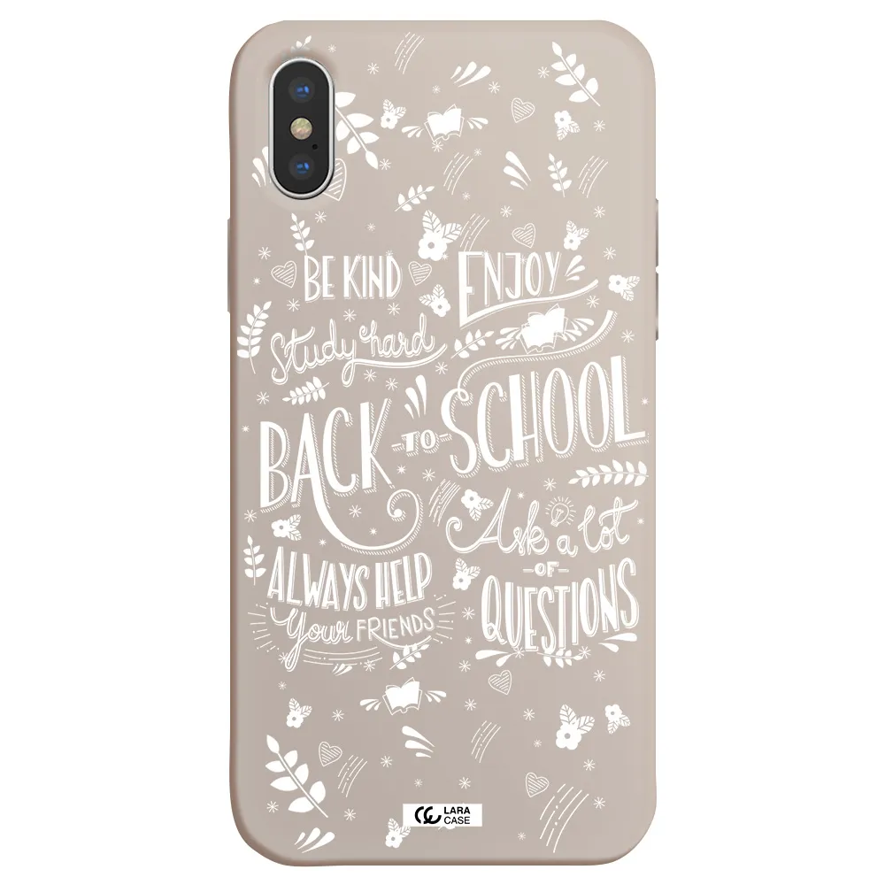 Back To School Apple iPhone X Silicone Stone Case