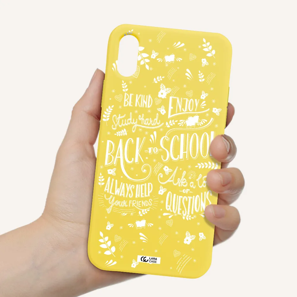 Back To School Apple iPhone XS Silicone canary yellow Case