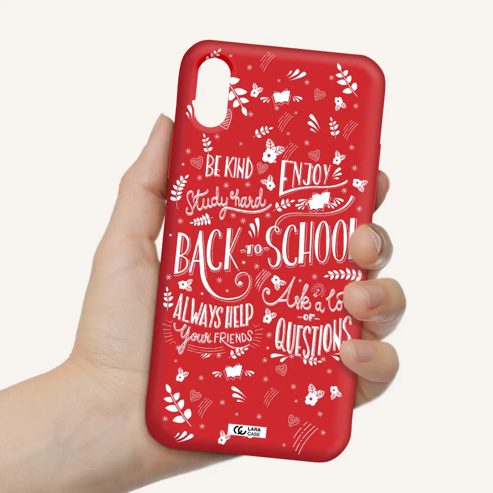 Back To School Apple iPhone XS Silicone Imperial Red Case