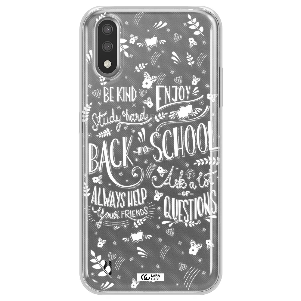 Back To School Samsung A01 Clear TPU Case