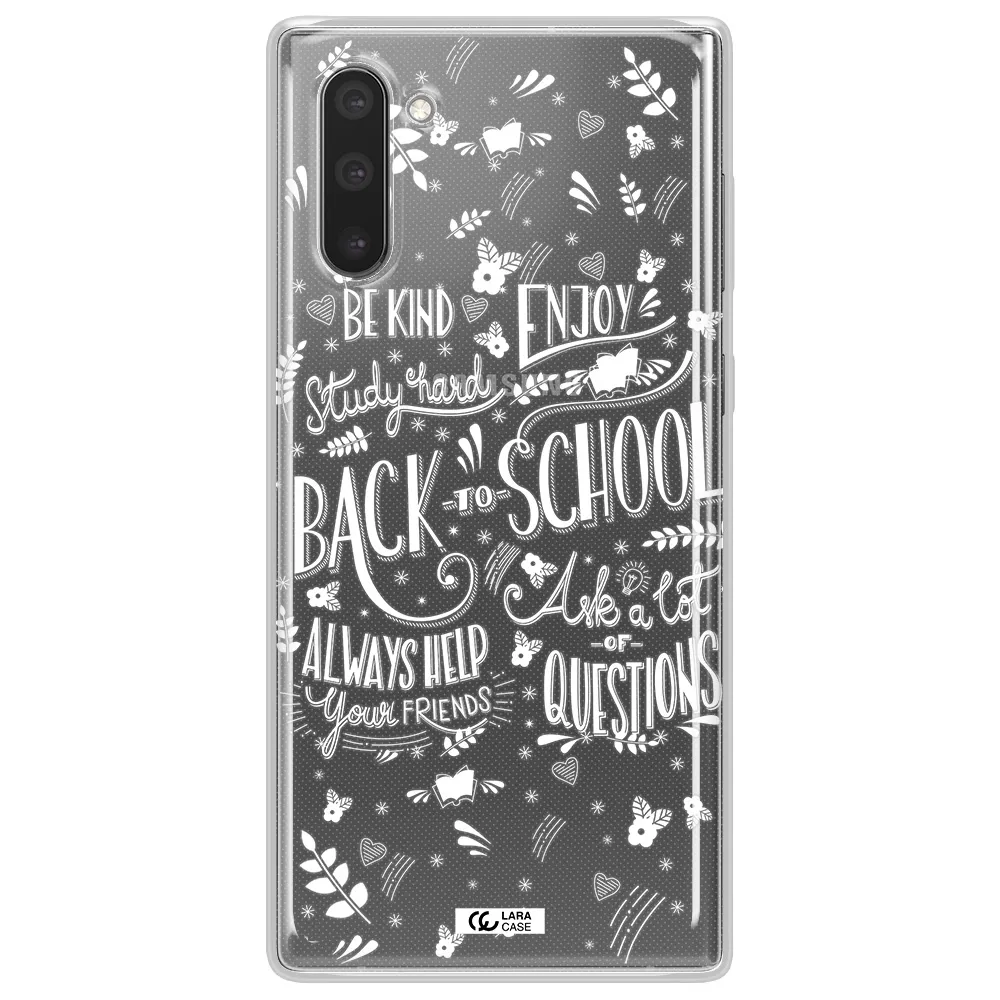 Back To School Samsung Note 10 Clear TPU Case