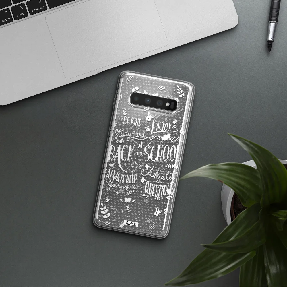 Back To School Samsung S10 Clear TPU Case