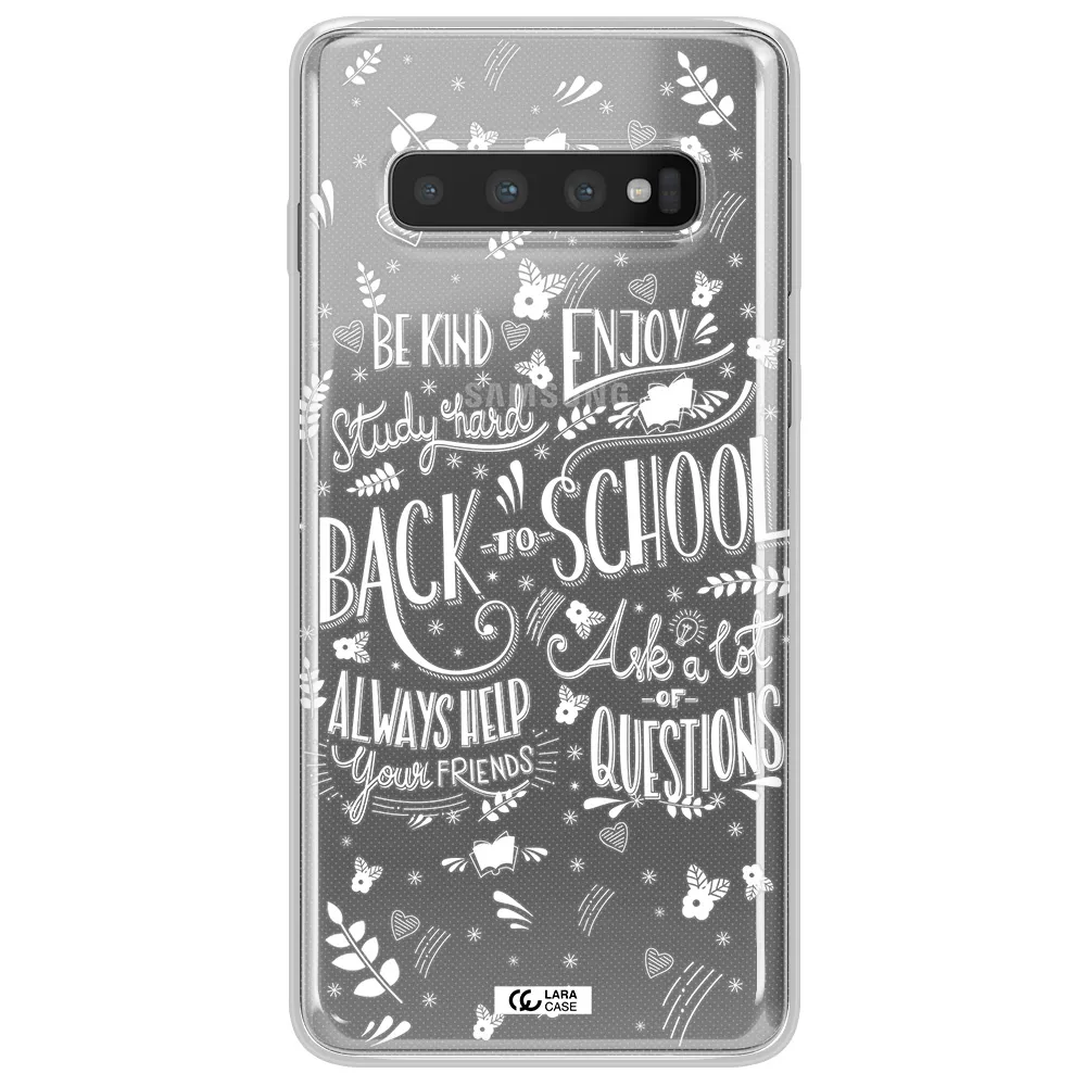 Back To School Samsung S10 Plus Clear TPU Case