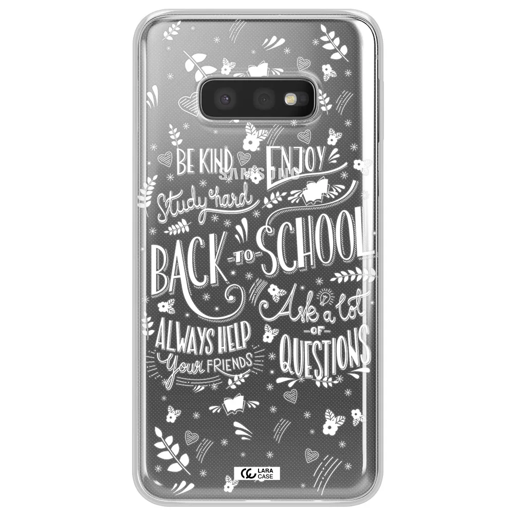 Back To School Samsung S10e Clear TPU Case
