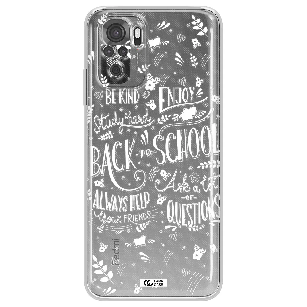 Back To School Xiaomi Redmi Note 10S Clear Tpu Case