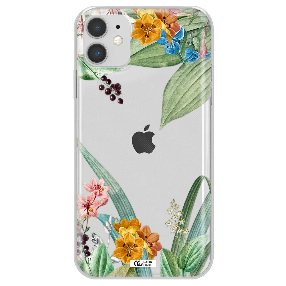 Summer Flower Vector Apple iPhone 11 Clear TPU Case