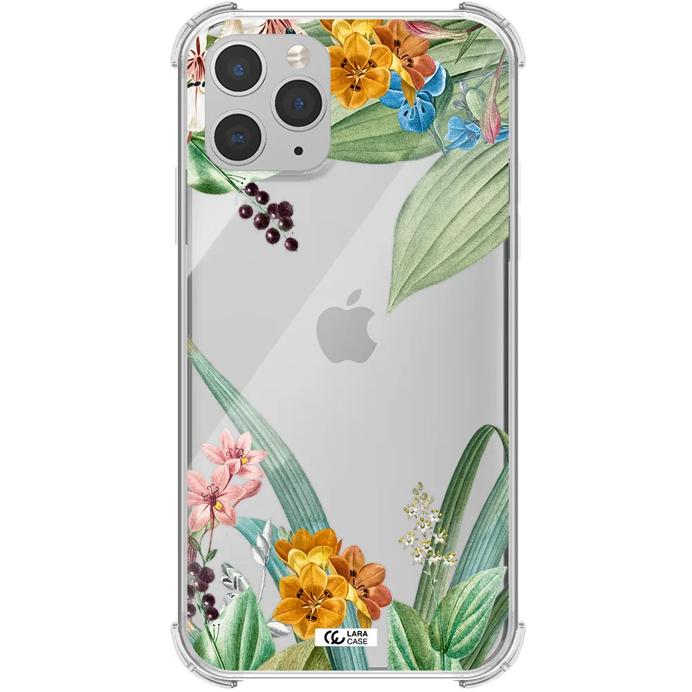 Summer Flower Vector Apple iPhone 11 pro Clear PC Case