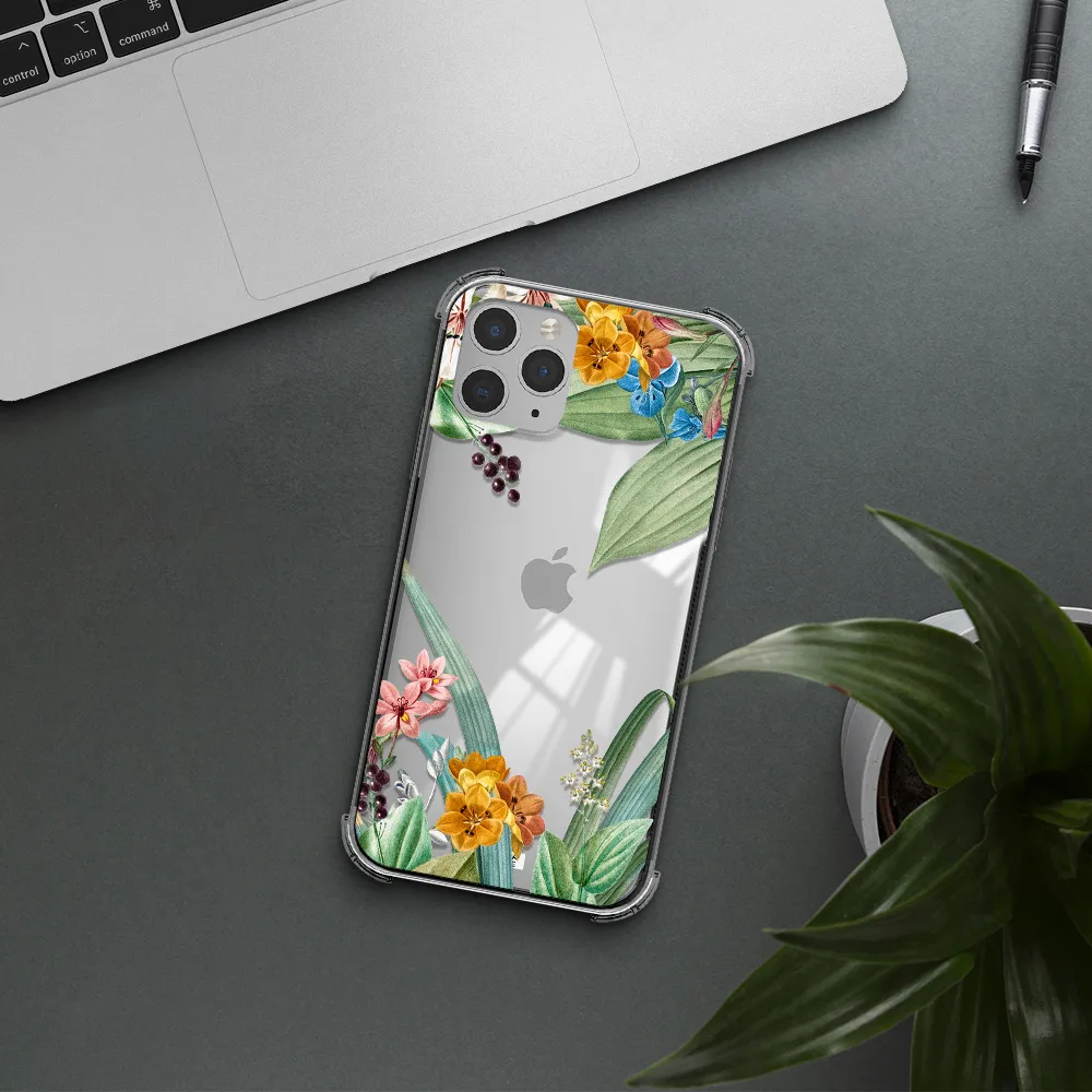 Summer Flower Vector Apple iPhone 11 pro Clear PC Case