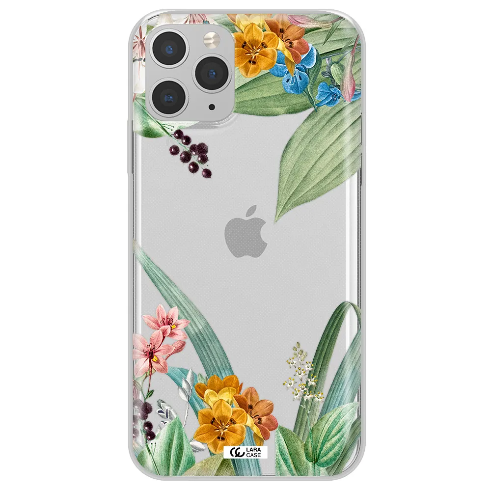 Summer Flower Vector Apple iPhone 11 pro Clear TPU Case