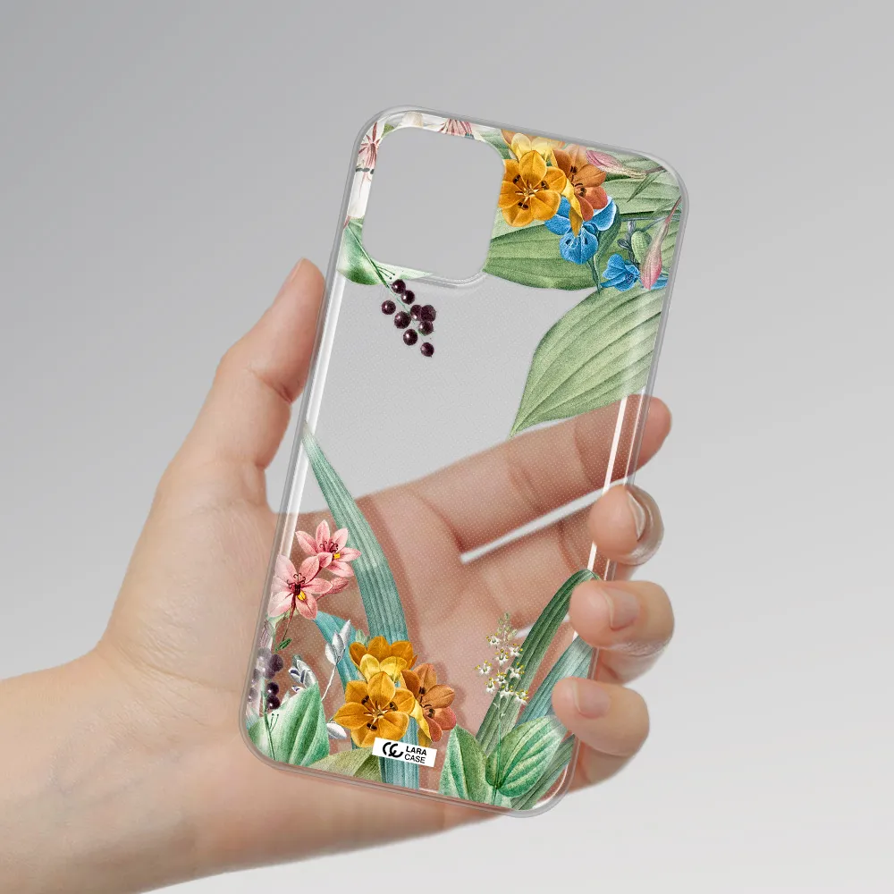 Summer Flower Vector Apple iPhone 11 pro Clear TPU Case