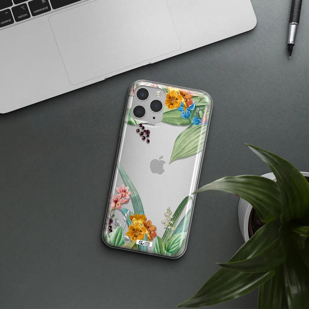 Summer Flower Vector Apple iPhone 11 pro max Clear TPU Case