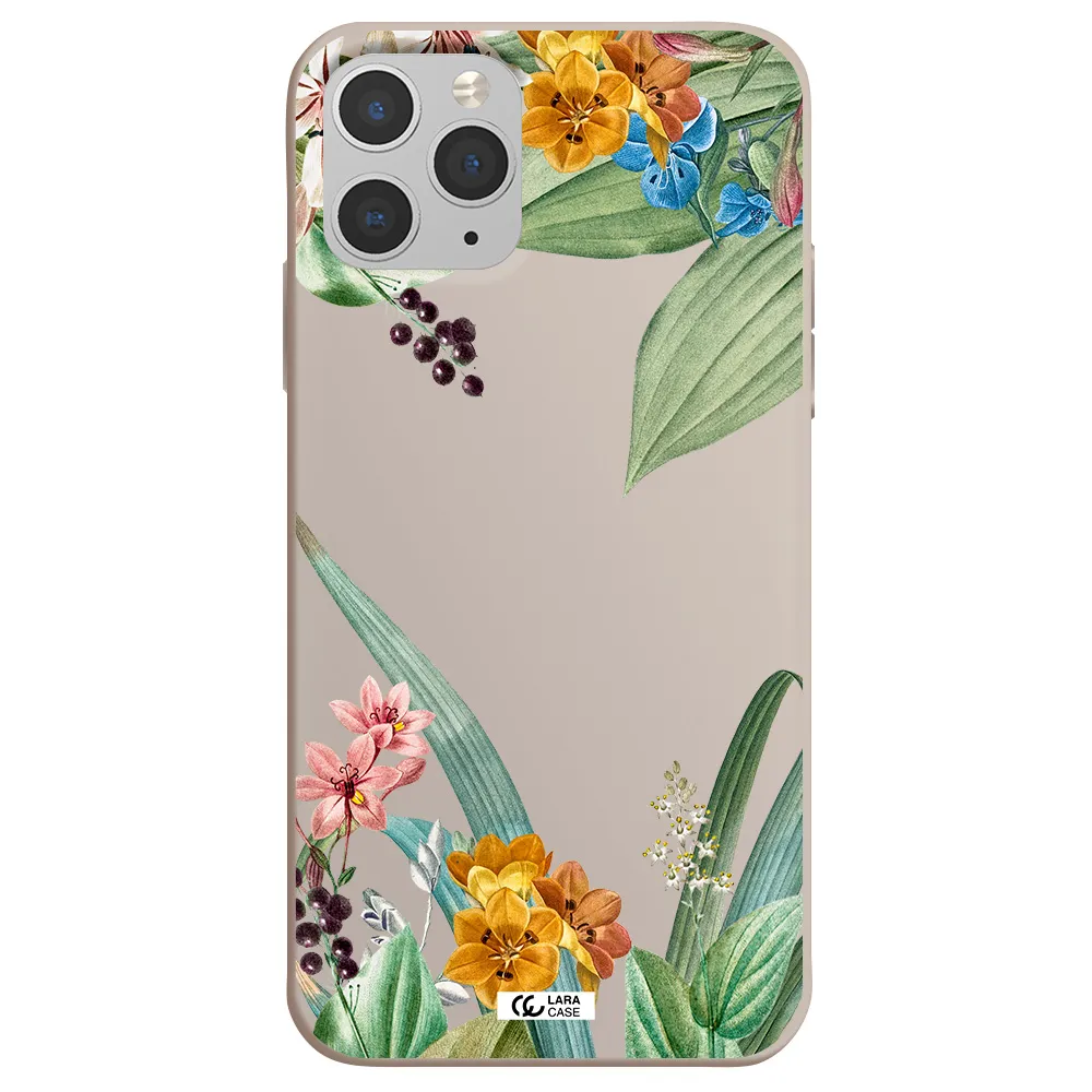 Summer Flower Vector Apple iPhone 11 pro Silicone Stone Case