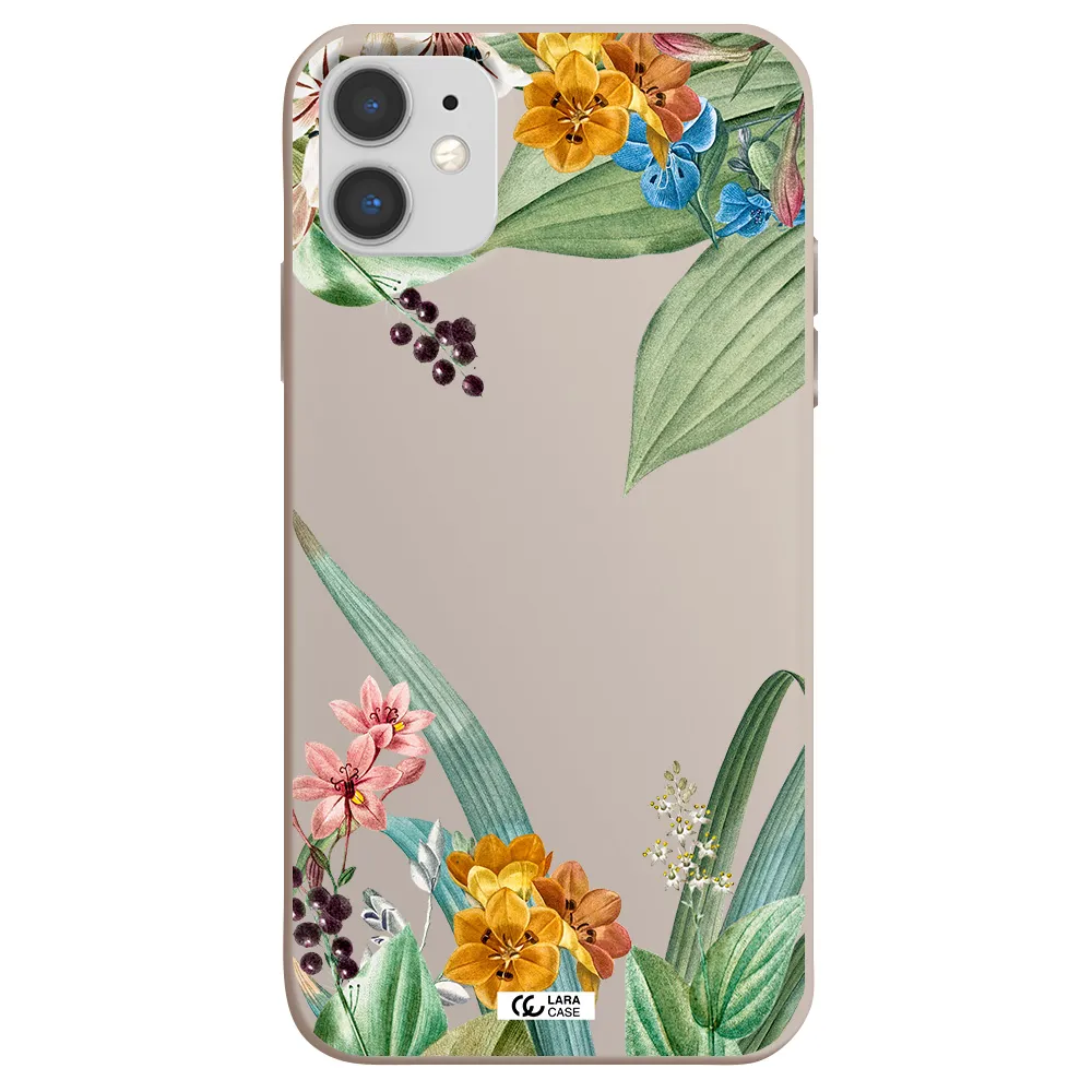 Summer Flower Vector Apple iPhone 11 Silicone Stone Case