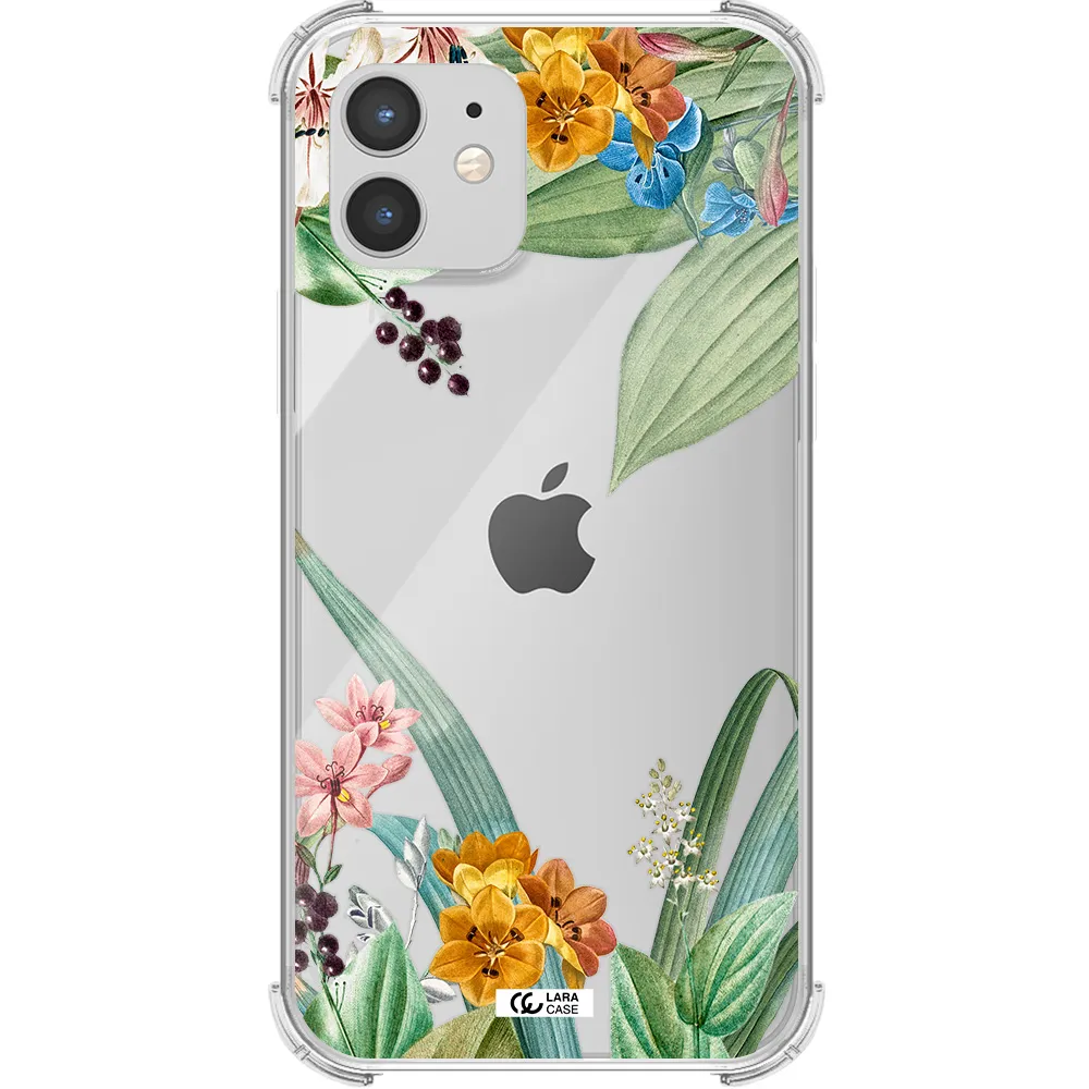 Summer Flower Vector Apple iPhone 12 Clear PC Case