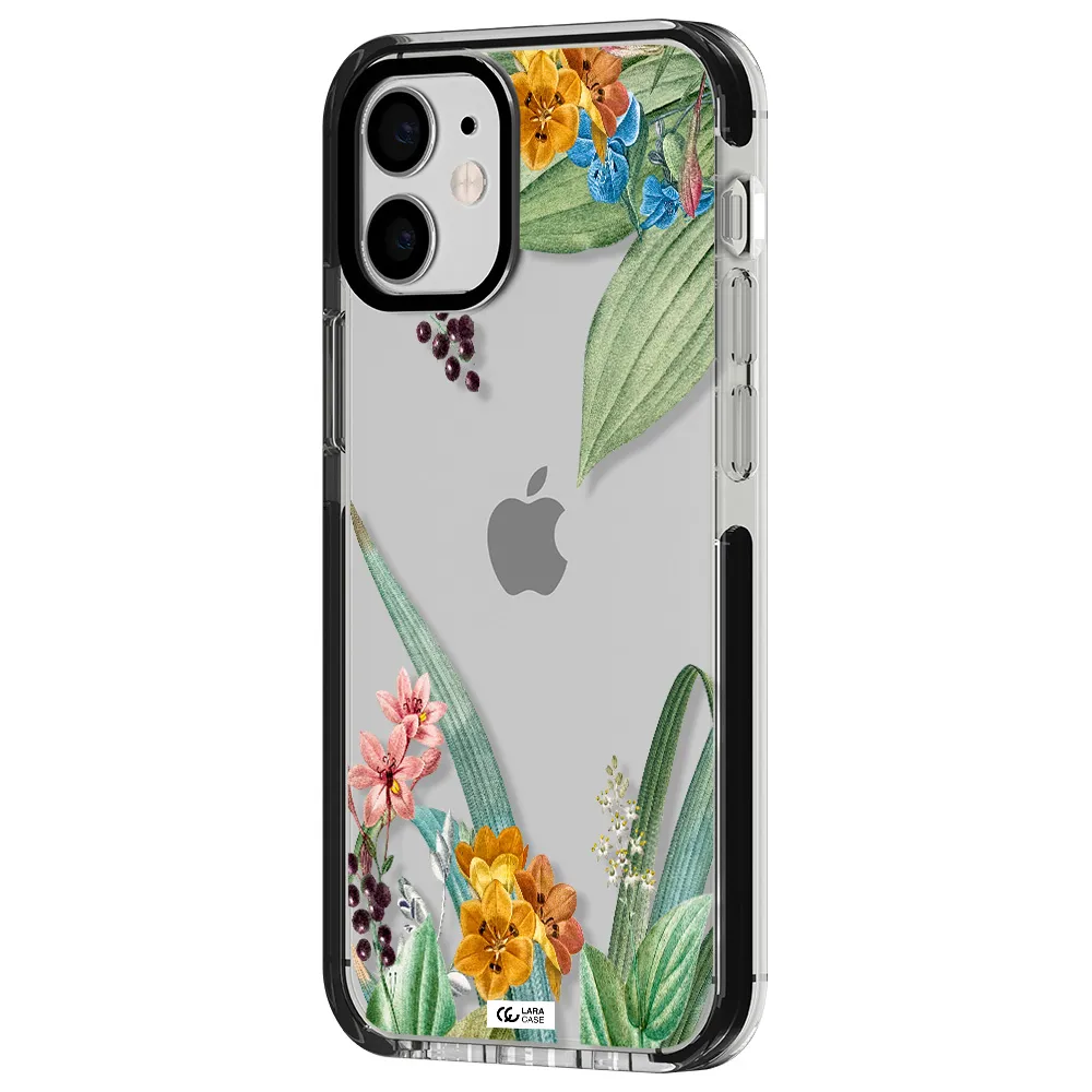 Summer Flower Vector Apple iPhone 12 mini impact black border Case