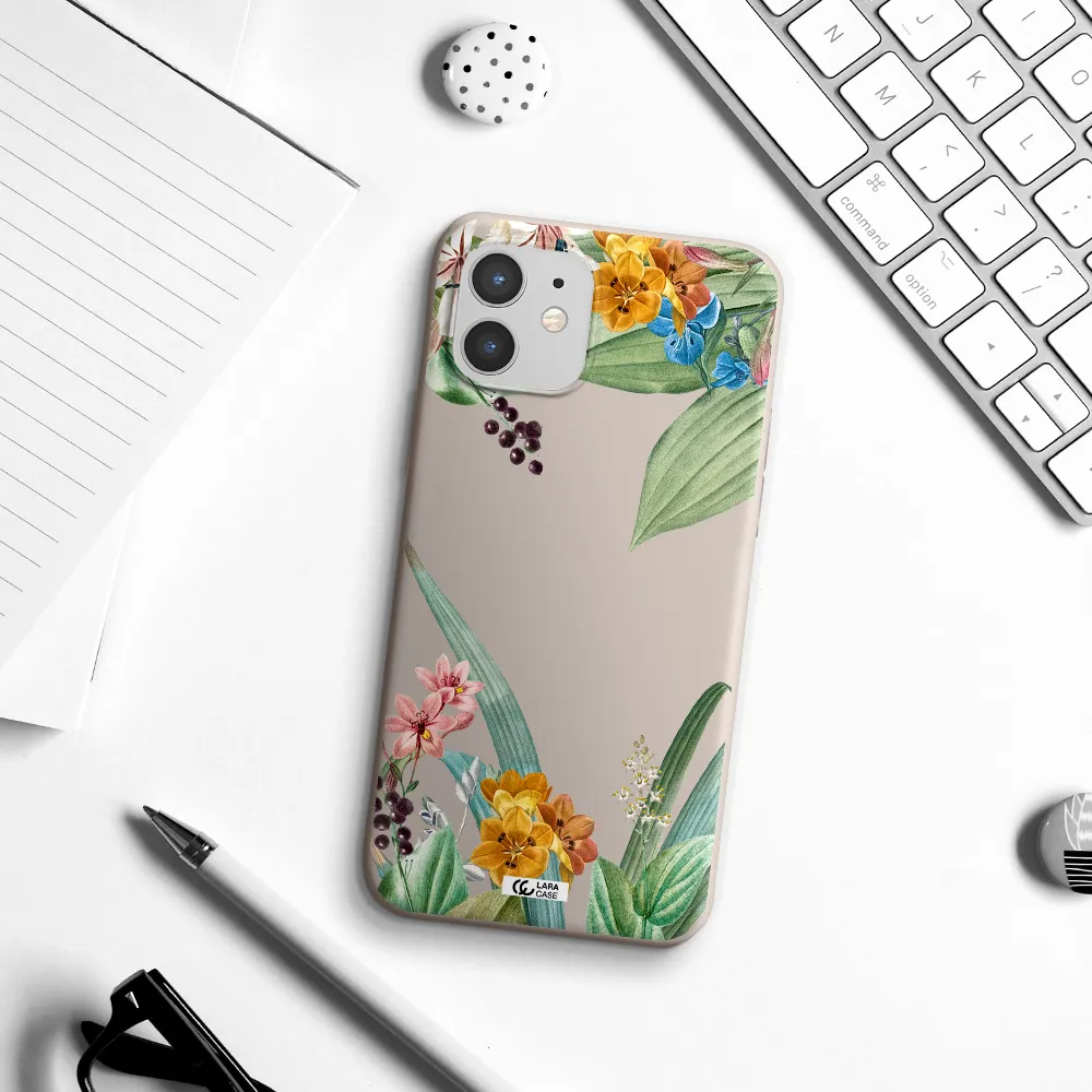 Summer Flower Vector Apple iPhone 12 mini Silicone Stone Case
