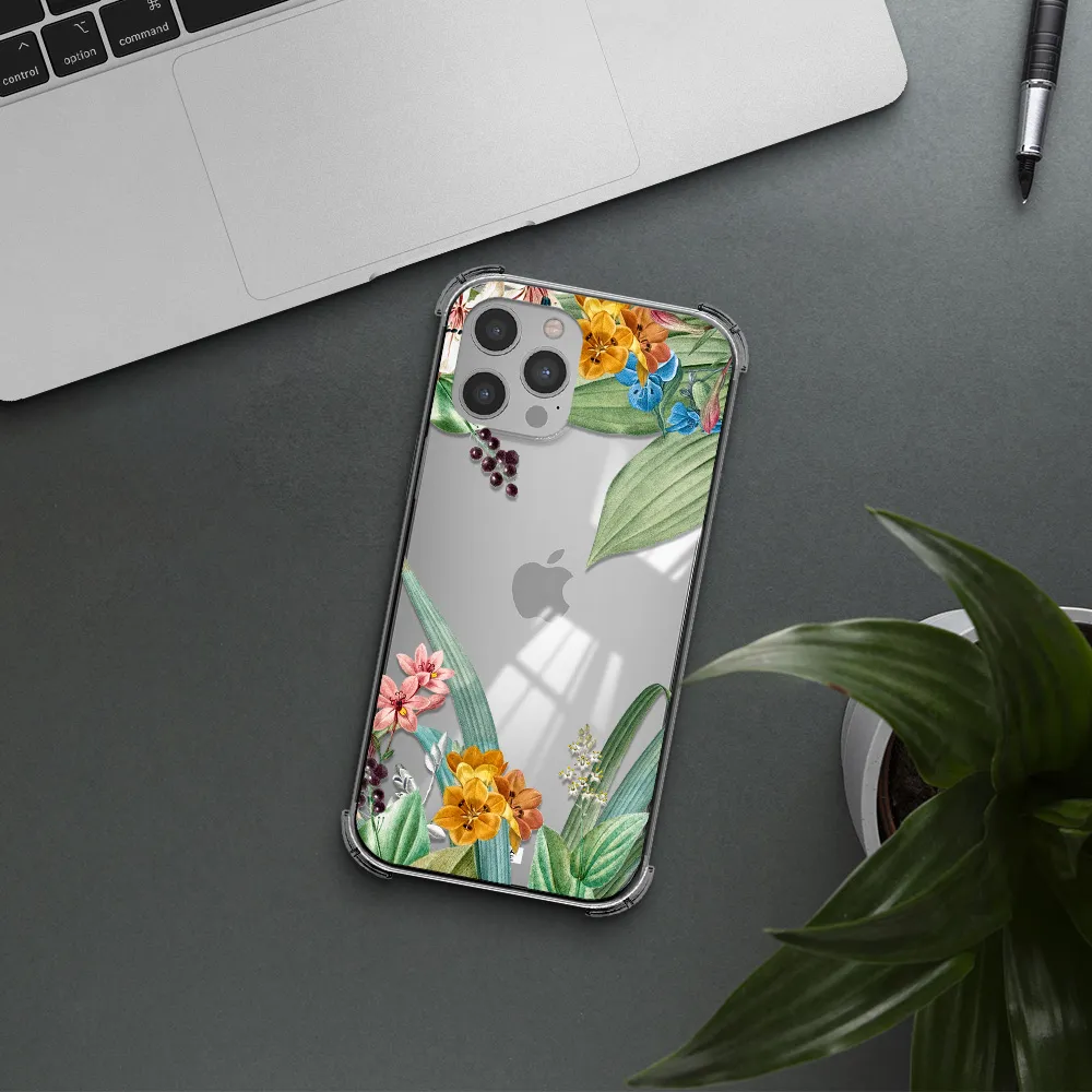 Summer Flower Vector Apple iPhone 12 pro Clear PC Case