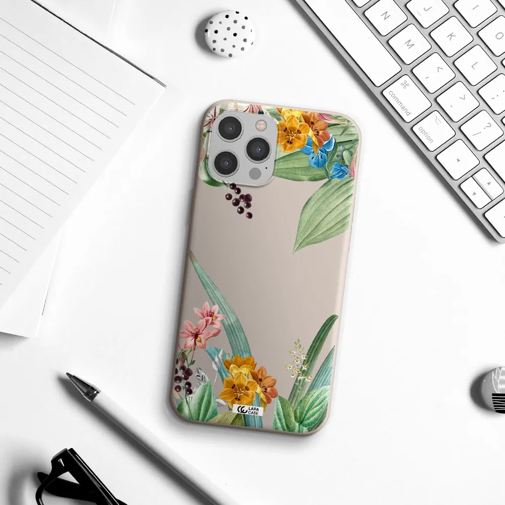 Summer Flower Vector Apple iPhone 12 pro max Silicone Stone Case